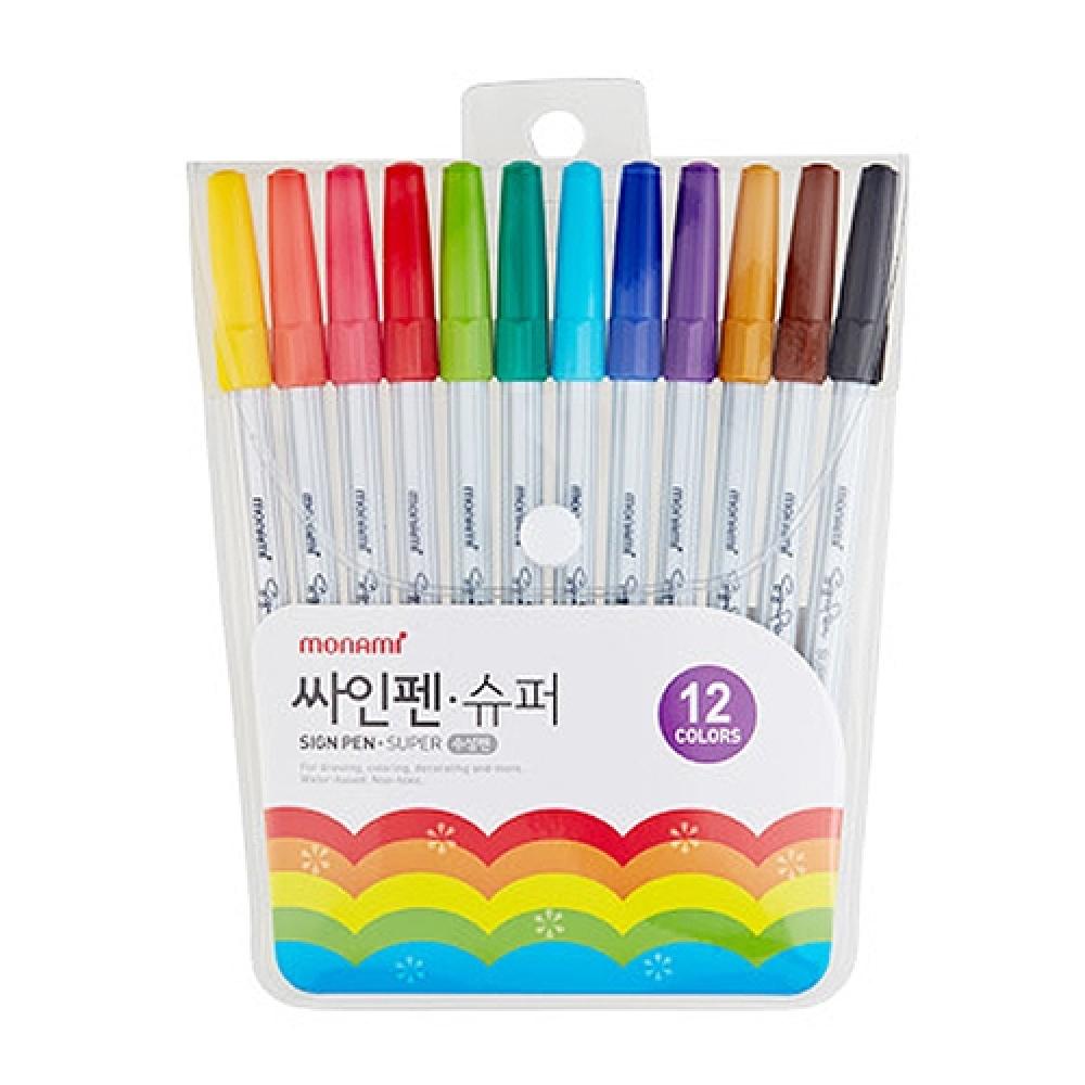 모나미 싸인펜 12색세트 0.7mm  박스 144세트
