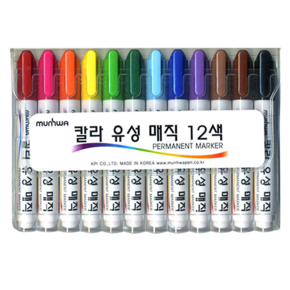 문화 칼라유성매직 12색세트 박스 72세트