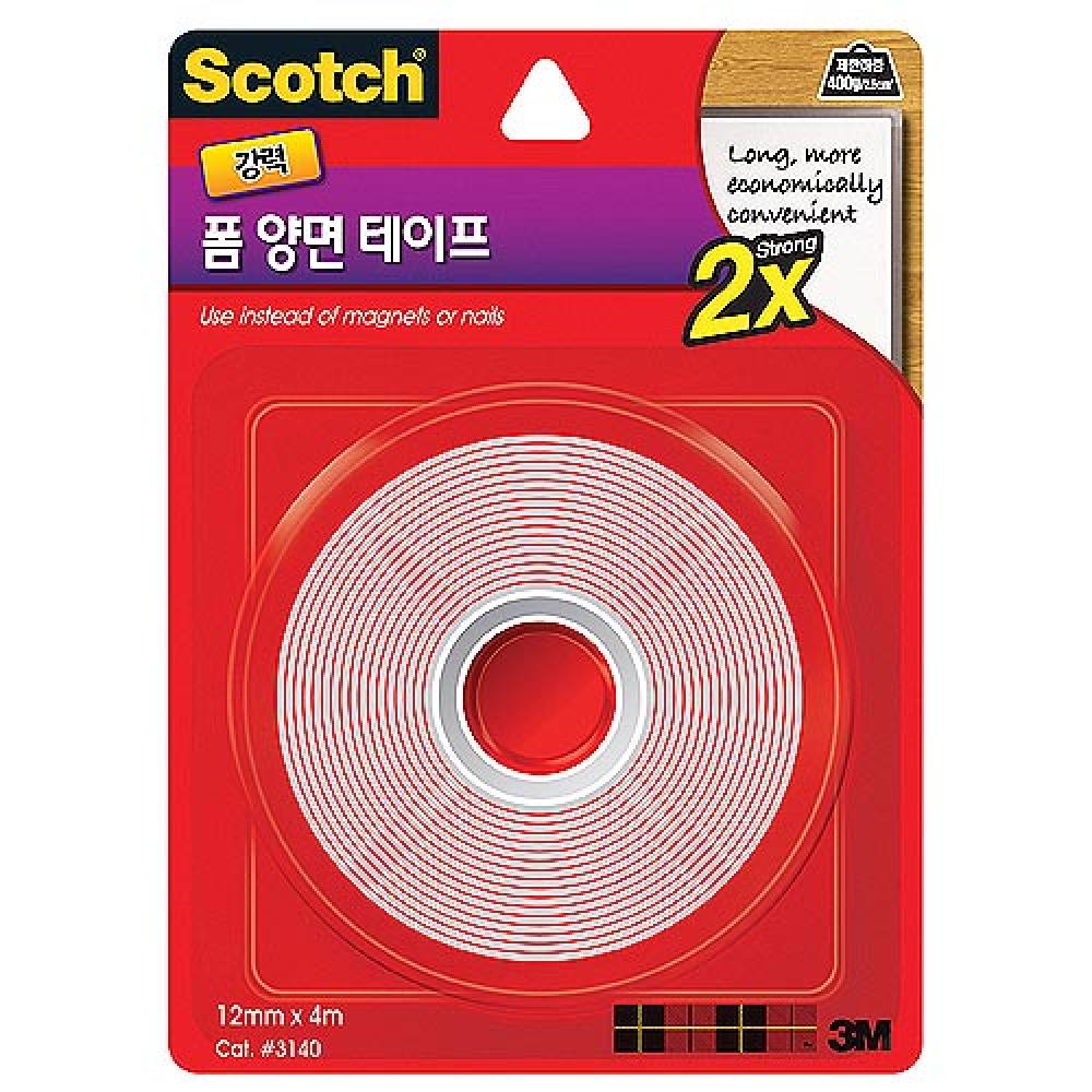3M 폼양면테이프 3140 12mm×4m 강력  갑 24개입