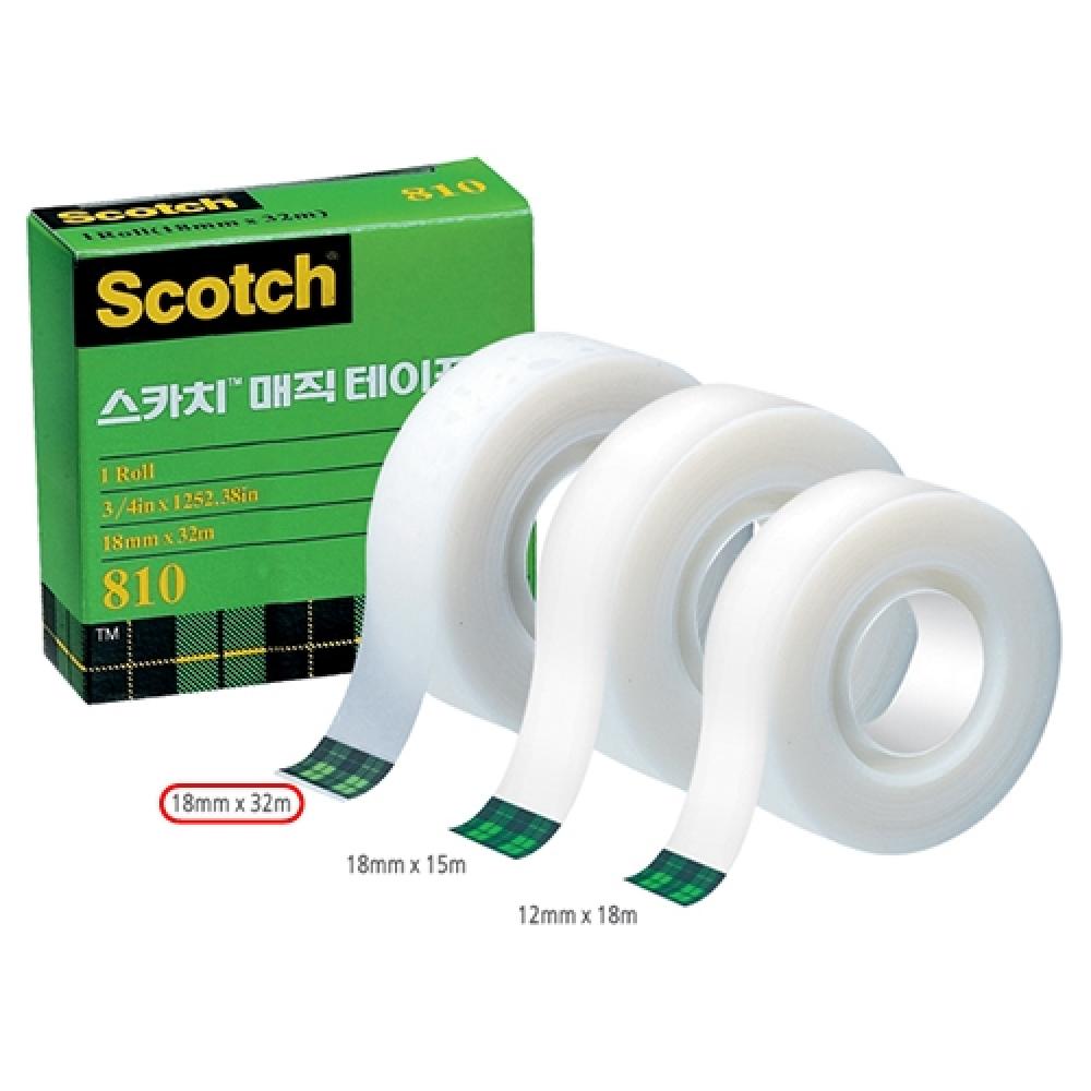 3M 스카치 매직테이프 리필 18mm×32m  박스 144개입