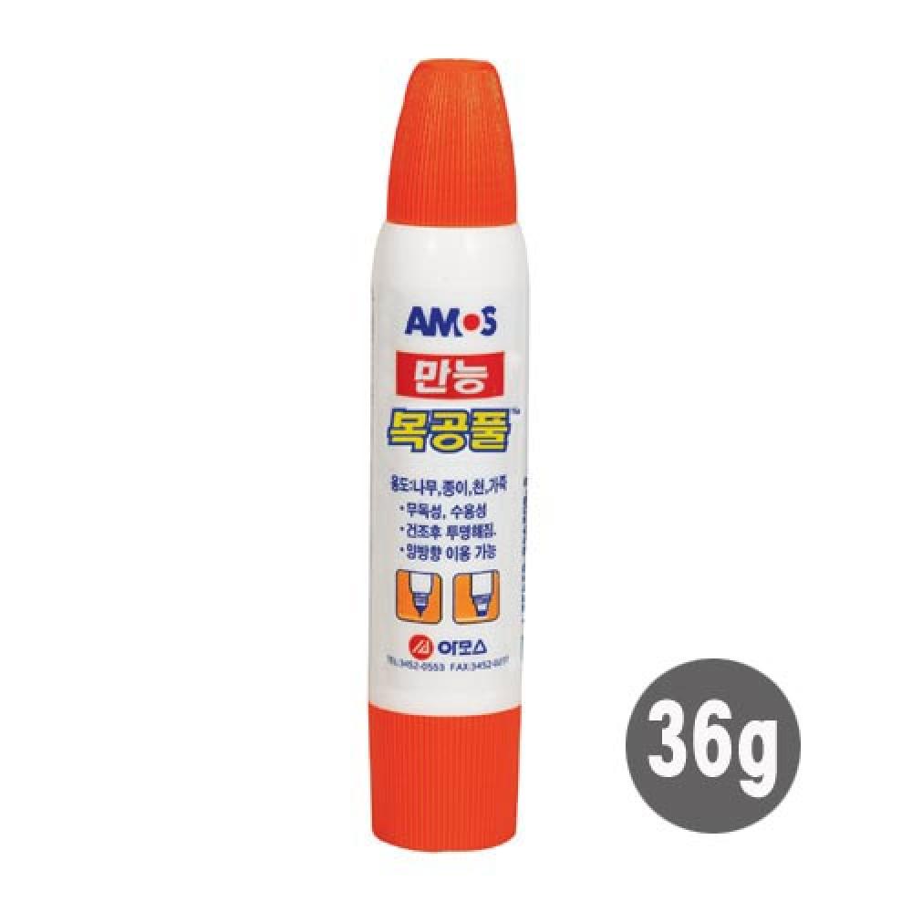 아모스 만능 목공풀 36g  박스 216개입
