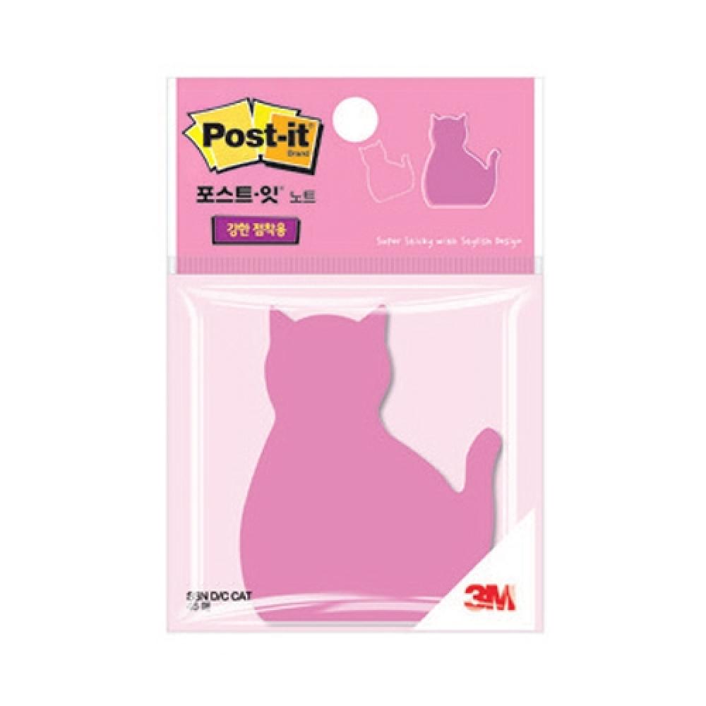 포스트 잇강한점착용모양노트 고양이  박스 100개입