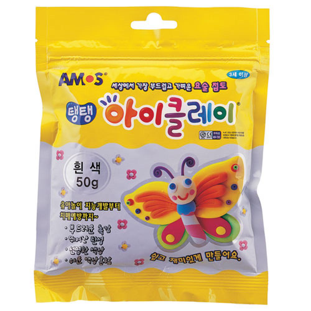 아모스 2500 탱탱 아이클레이 50g 흰색  박스 100개입