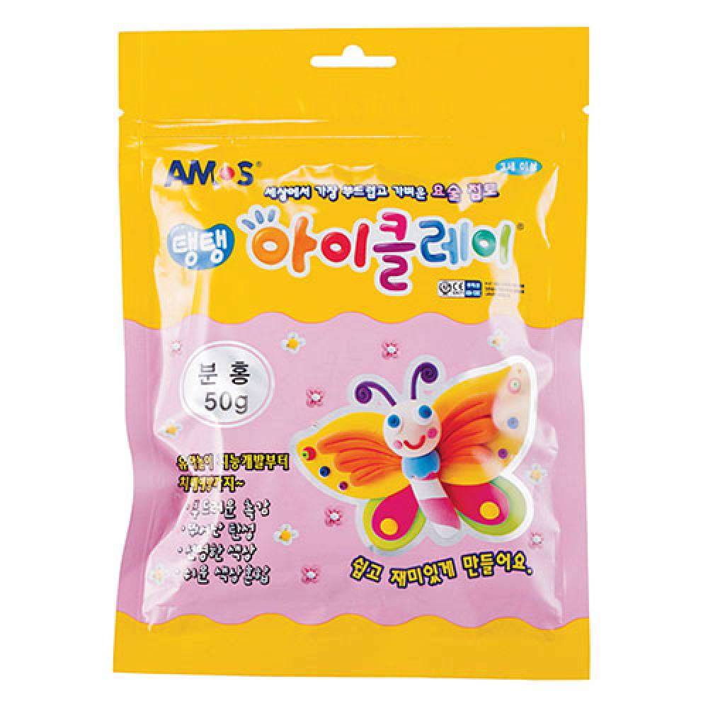 아모스 2500 탱탱 아이클레이 50g 분홍  박스 100개입