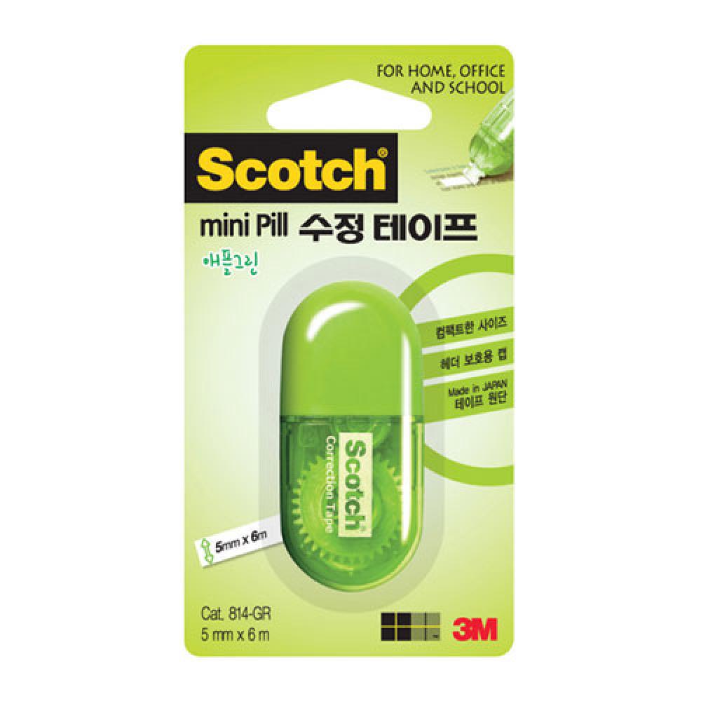 3M 미니필 수정테이프 5mm×6m 그린  박스 24개입