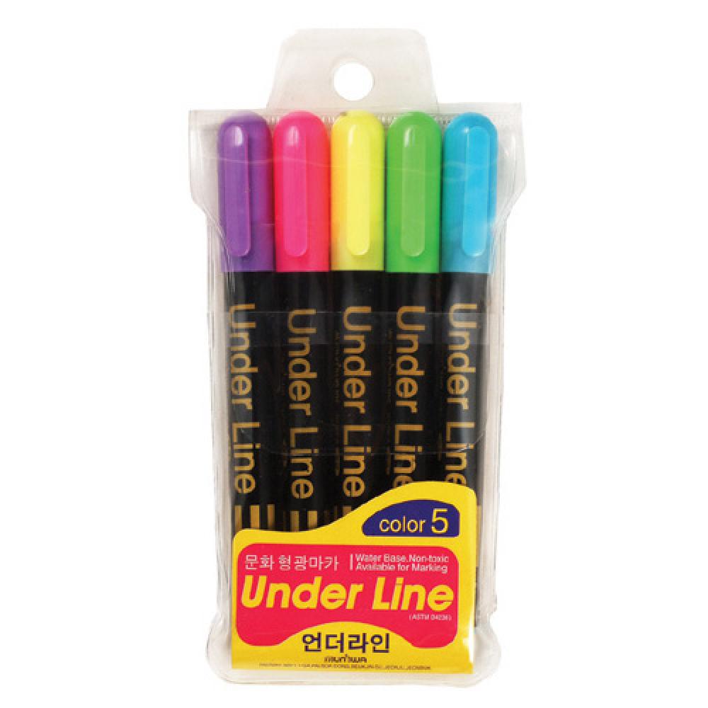 문화 언더라인 형광펜 5색 세트 박스 288개입