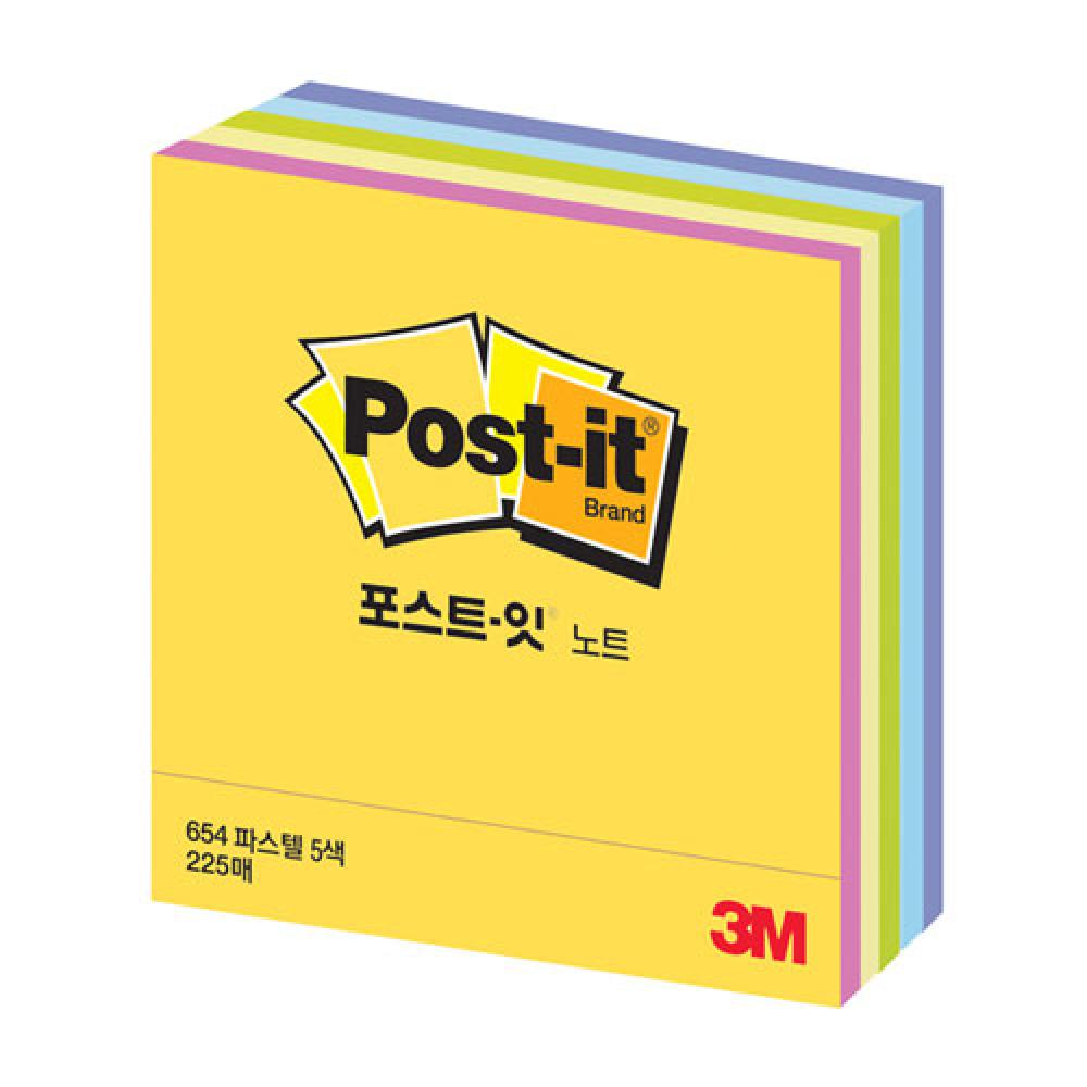 3M 포스트 잇 CT 33 파스텔 76×76mm  박스 90개입