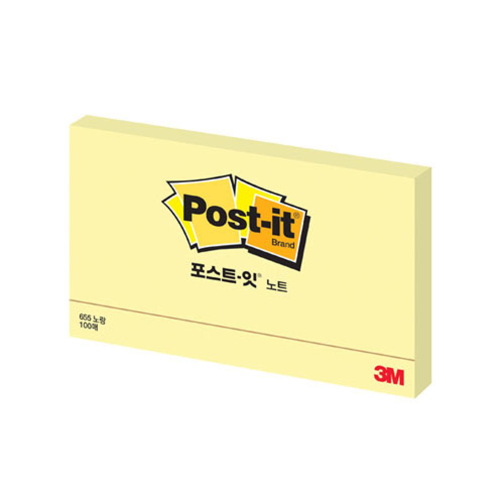 3M 포스트 잇 655 일반노트  박스 90개입