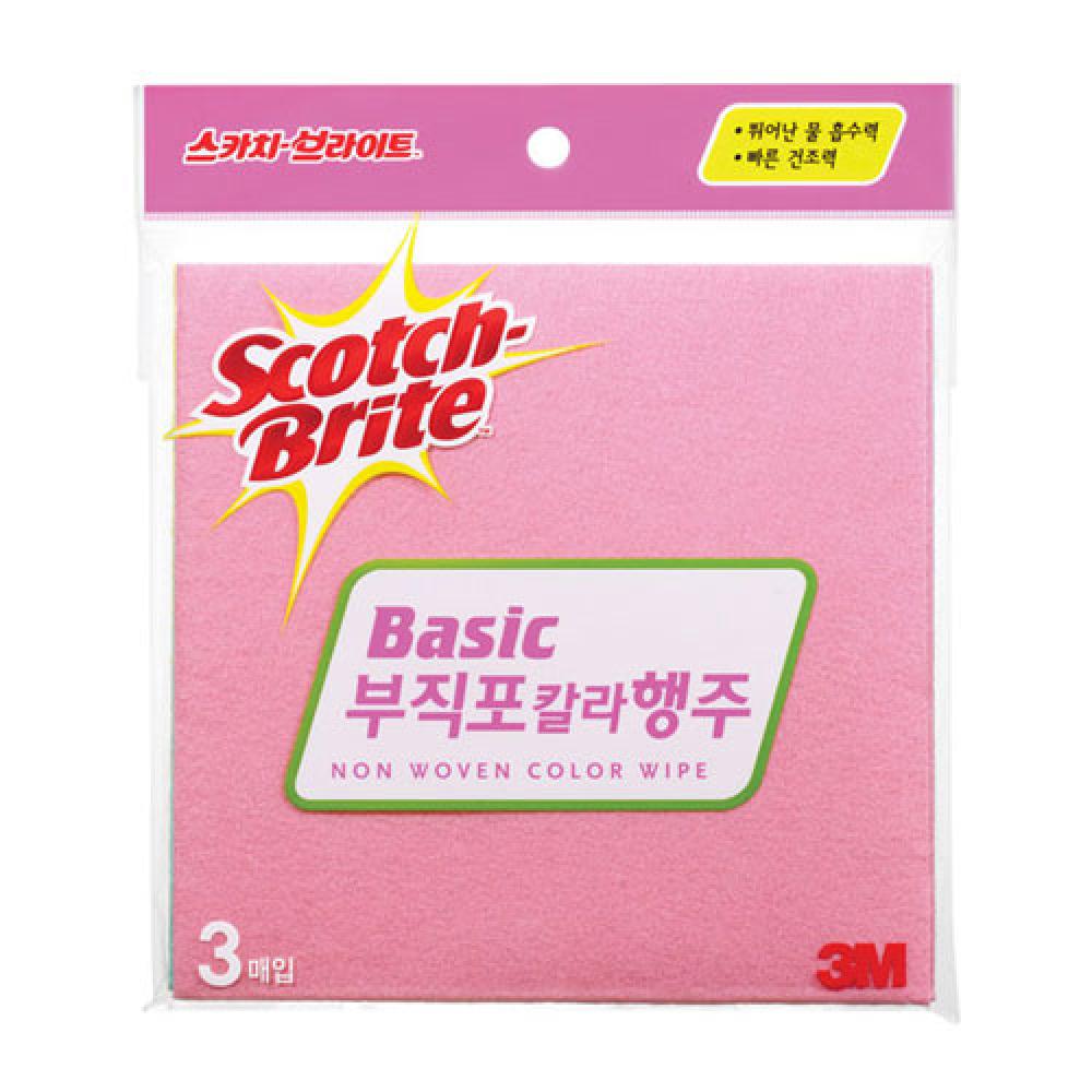 3M 부직포 칼라행주 3매입  박스 100개입