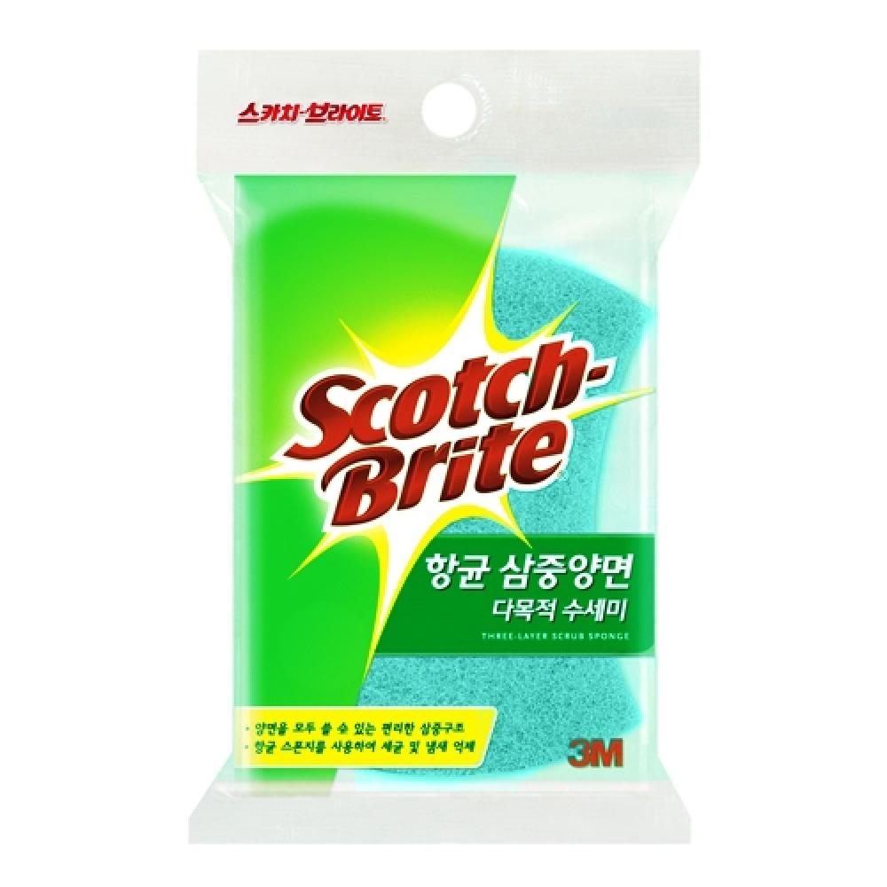 3M 3중 양면 수세미 MD 100DB  박스 110개입