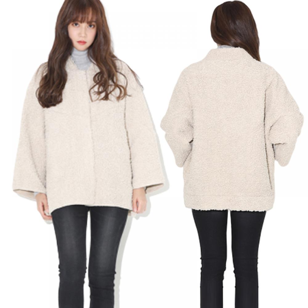 여성 고퀄리티 뽀글뽀글 차이나카라 양털코트