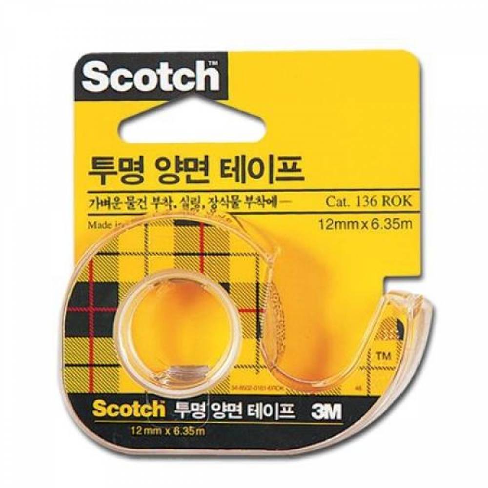 3M 투명 양면테이프 136 12X6 35m 12개입