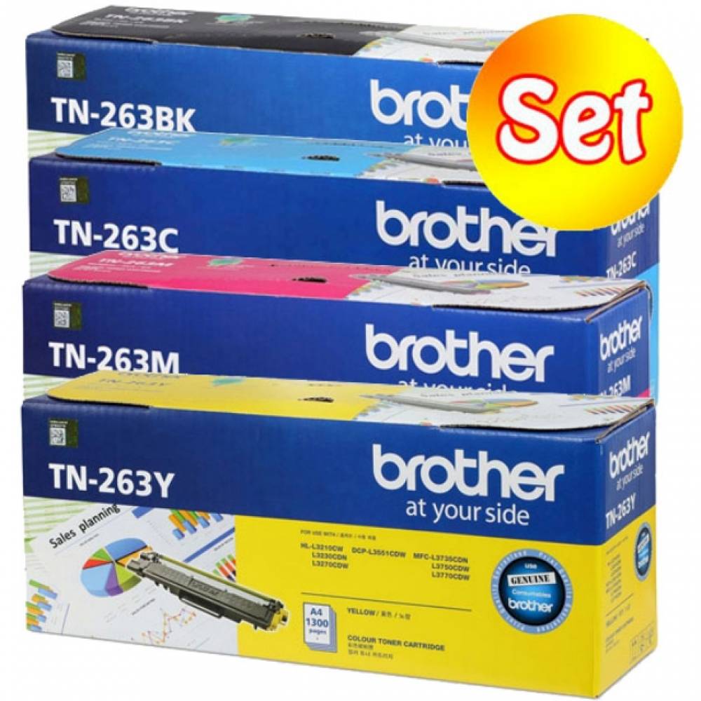 브라더 TN-263 정품토너 4색세트 소용량 MFC-L3750CDW