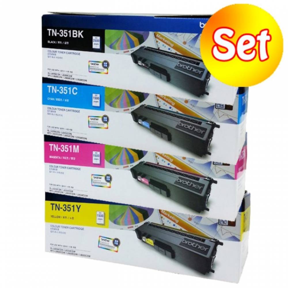 브라더 TN-351 정품토너 4색 세트(표준) HL-L8250CDN