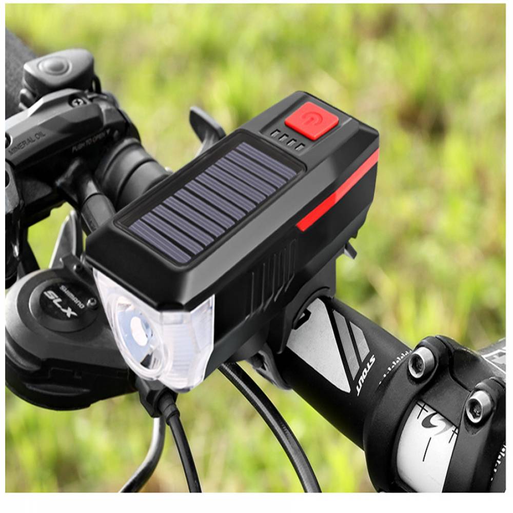 태양광 충전 자전거 LED 전조등 라이트 전자벨 USB