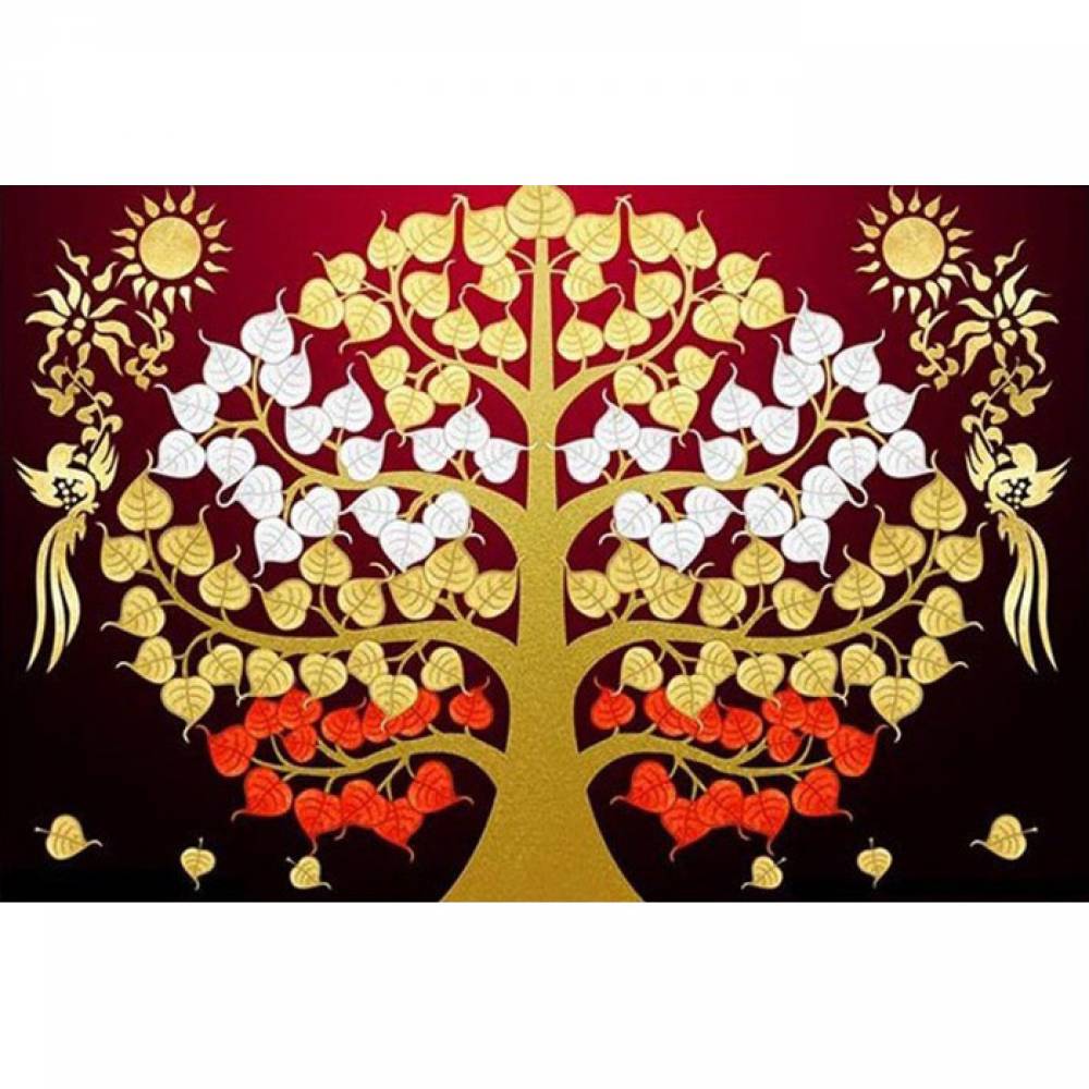 부귀 재물 나무 (패브릭) 5D 4K 보석십자수 45x70