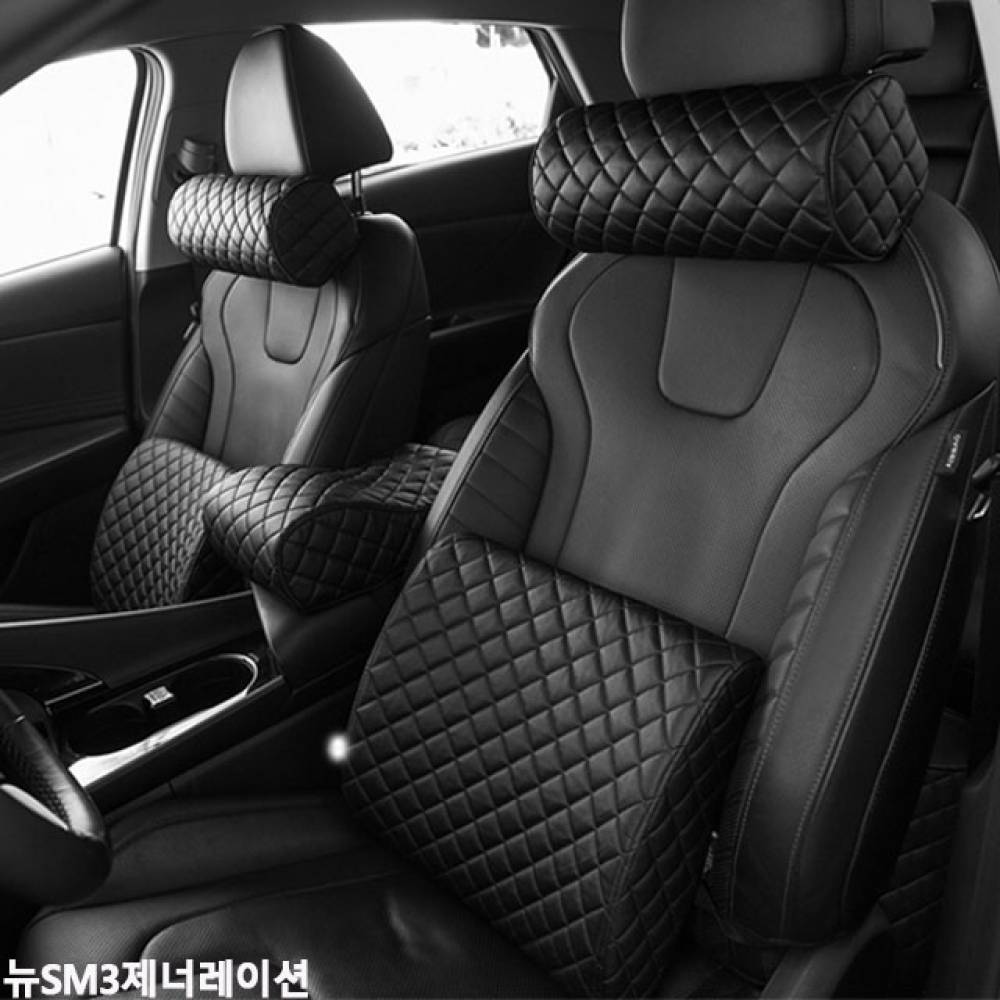 뉴SM3제너레이션 메모리폼 가죽쿠션 자동차쿠션 리무진엠보