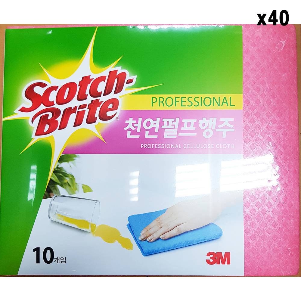 FK 펄프행주(스카치 10P 분홍)X40개