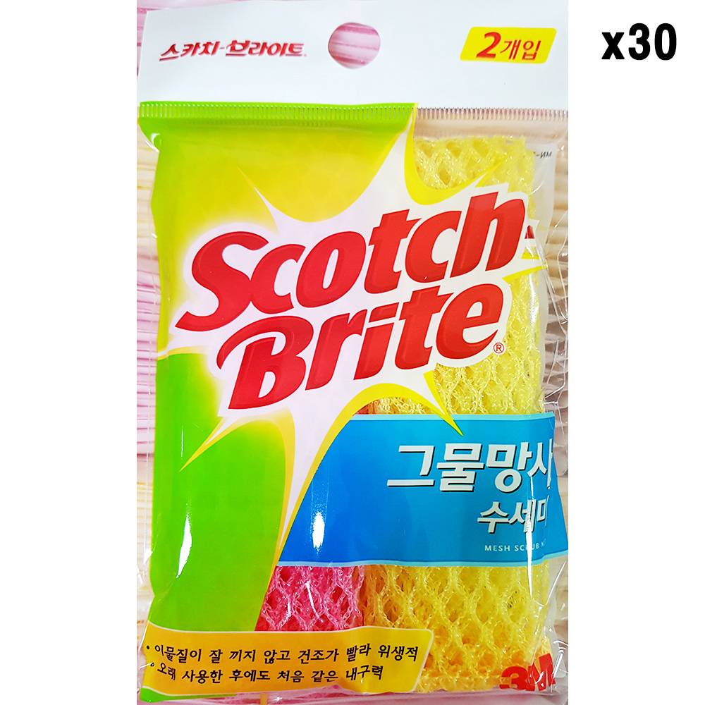 FK 수세미(스카치 그물망사 300x300 2입)X30개