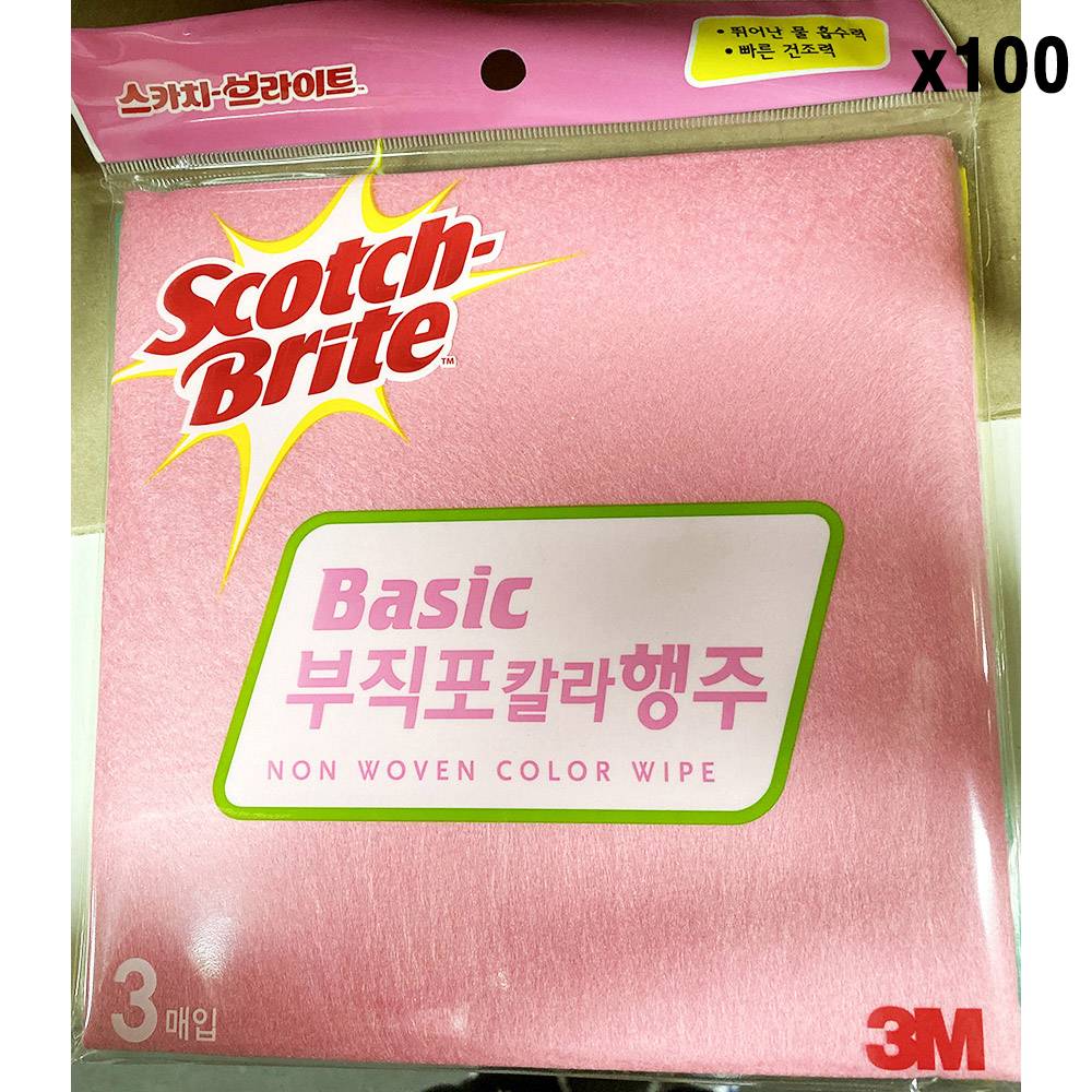 FK 칼라행주(스카치 부직포 3P 30x30)X100개