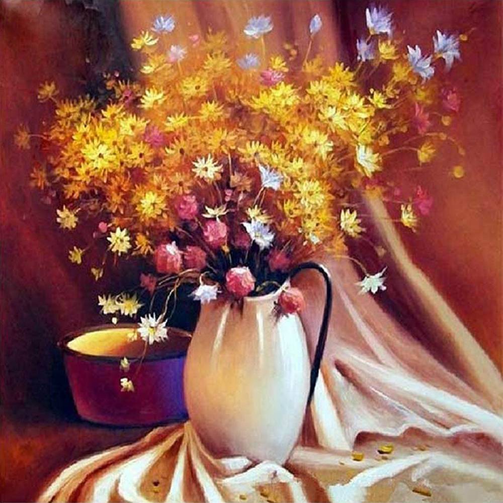 아련한 꽃향기 (패브릭) 보석십자수 40x40