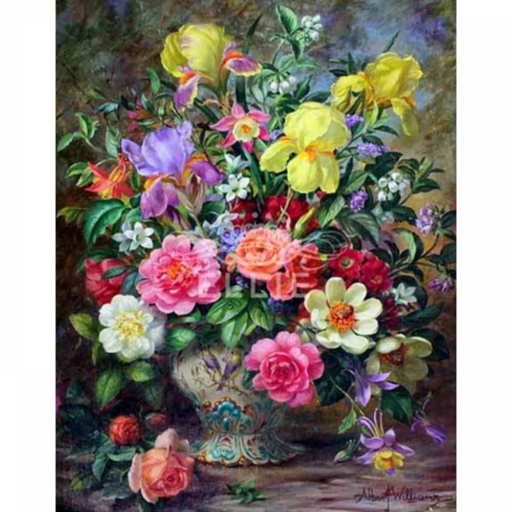꽃들의 결혼식 (패브릭) 보석십자수 40x50