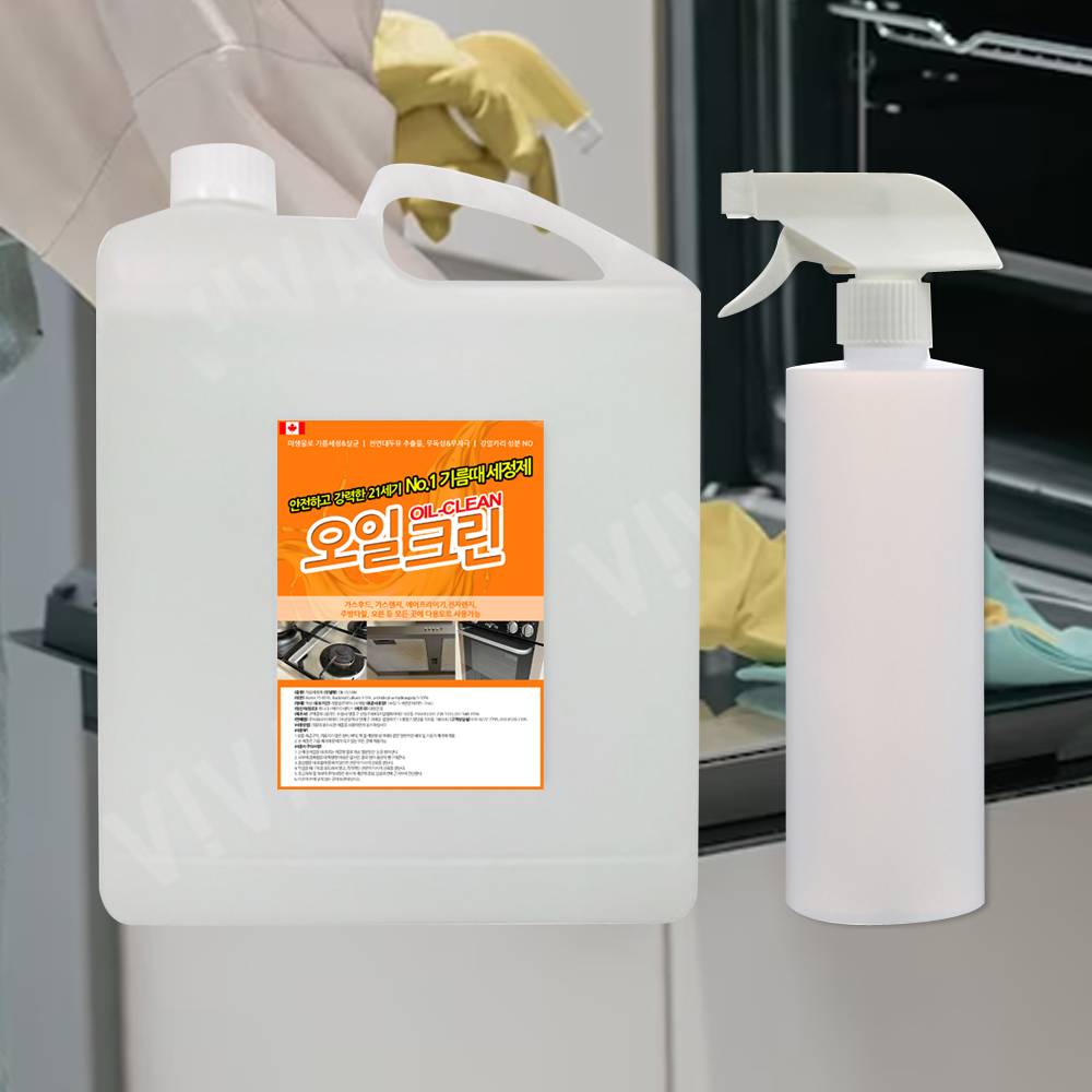 오일크린4L공병500ml1개 기름때싹 불결한주방 주방용기 주방기기 청소크리너