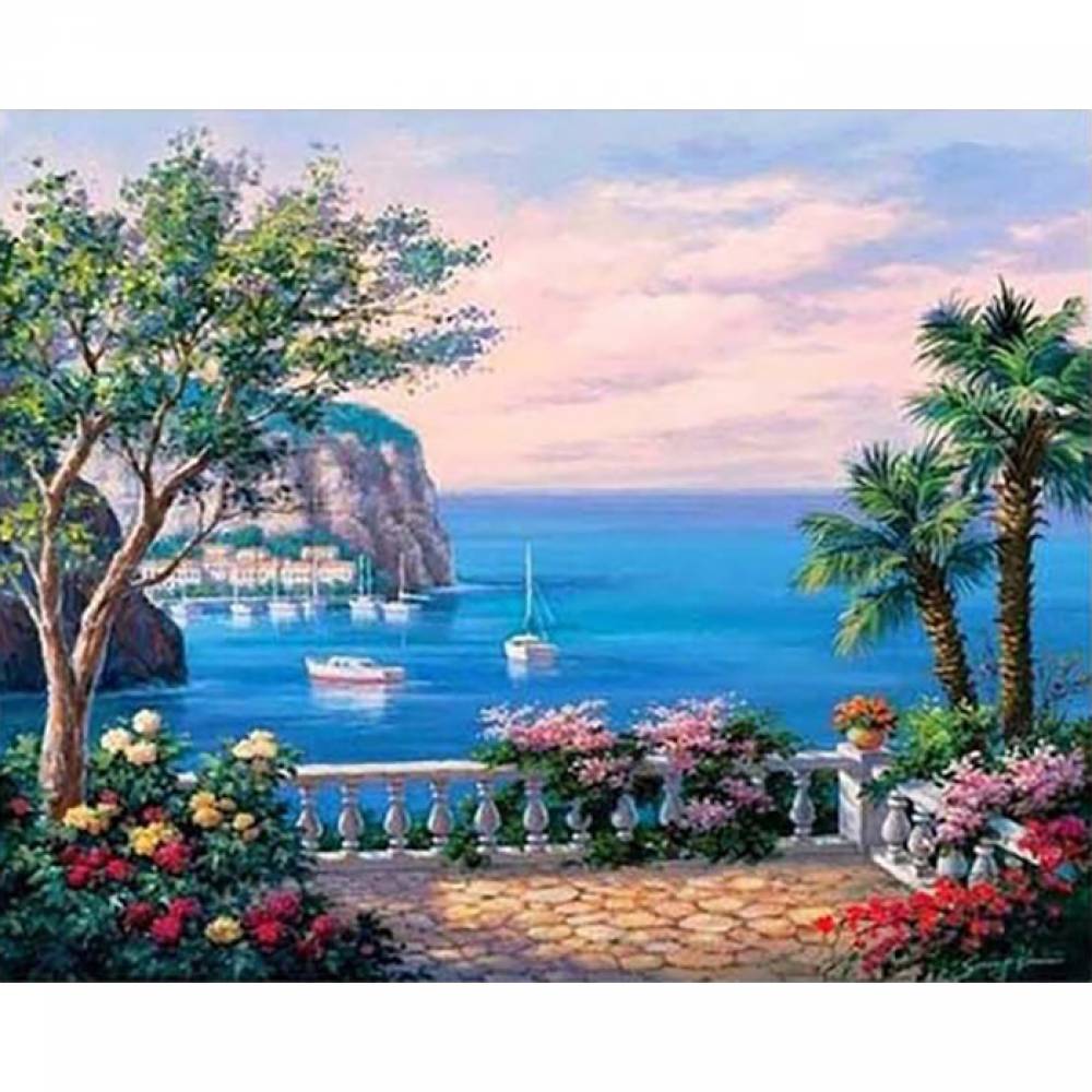 바다 정원 (패브릭) 보석십자수 사각 40x50