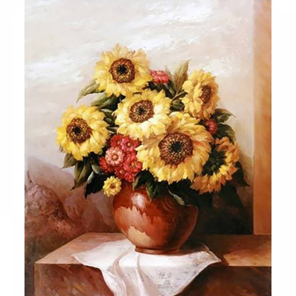 명화 해바라기 3 (패브릭) 보석십자수 사각 40x50
