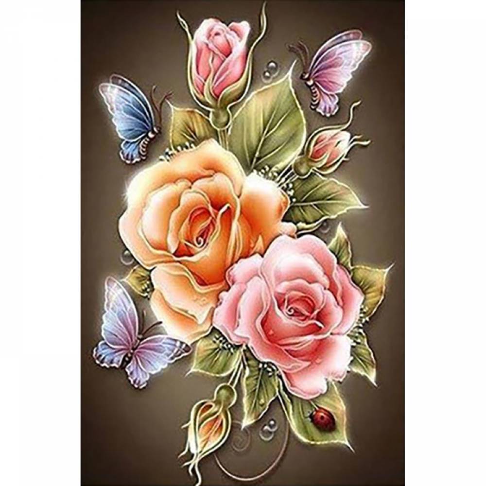 사랑의 장미 (패브릭) 보석십자수 40x60