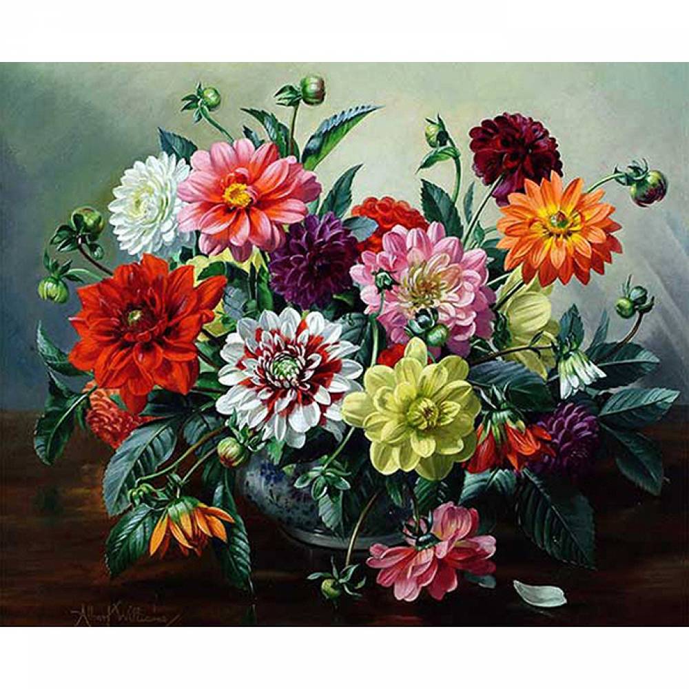 꽃향기에 물들다 3 (패브릭) 보석십자수 사각 40x45