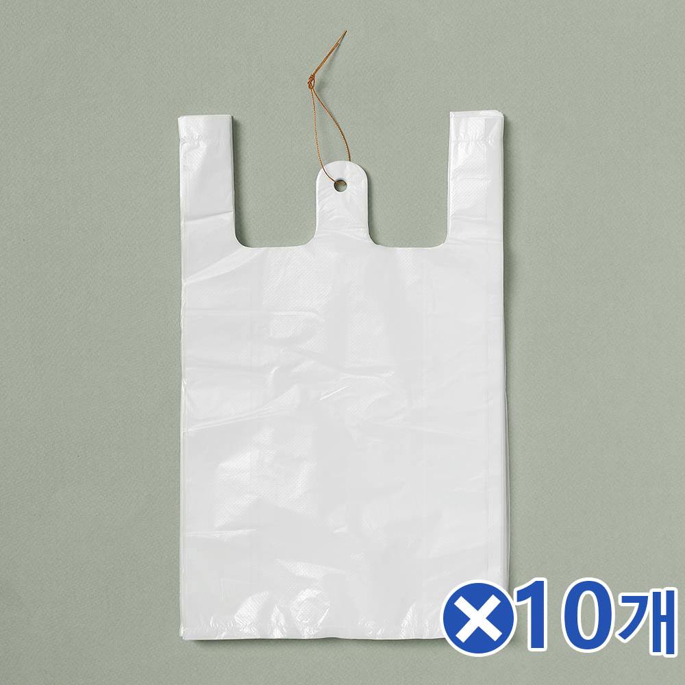 얇고 투명한 100매 비닐봉투 흰색-3호x10개 비닐봉지
