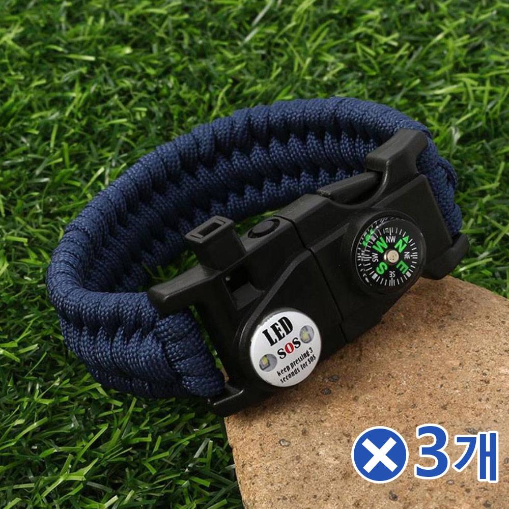 와일드 다기능 캠핑 생존팔찌 다크블루x3개 등산용품