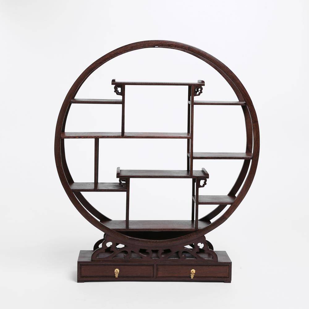 한옥 카페장식 송악 찻잔 다관 장식장 60x70cm
