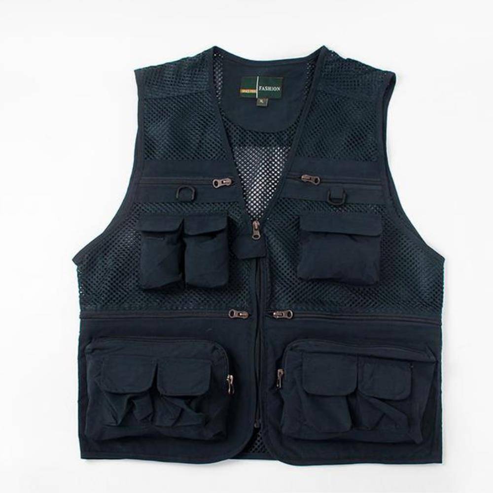 메쉬소재 레저 수납포켓 조끼(2XL) (블루)