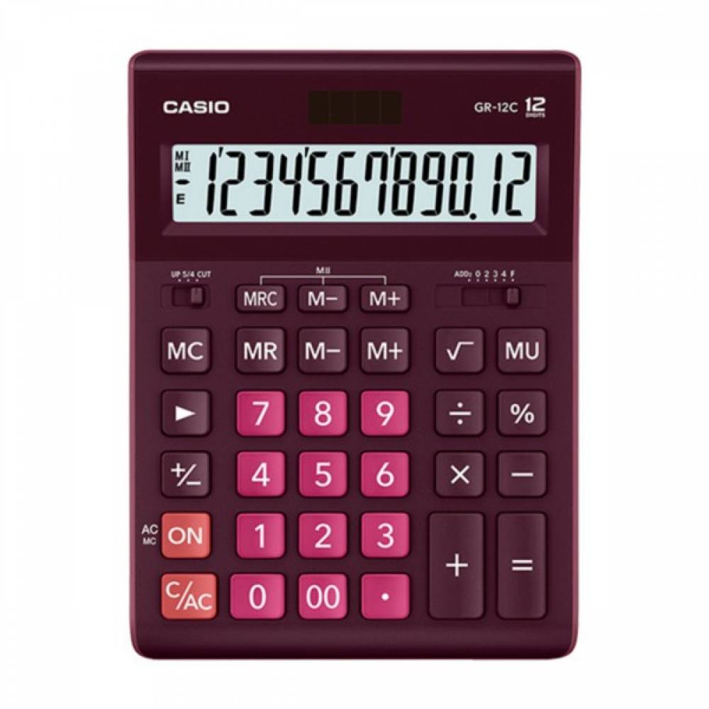 카시오 컬러계산기 GR-12C WR 와인